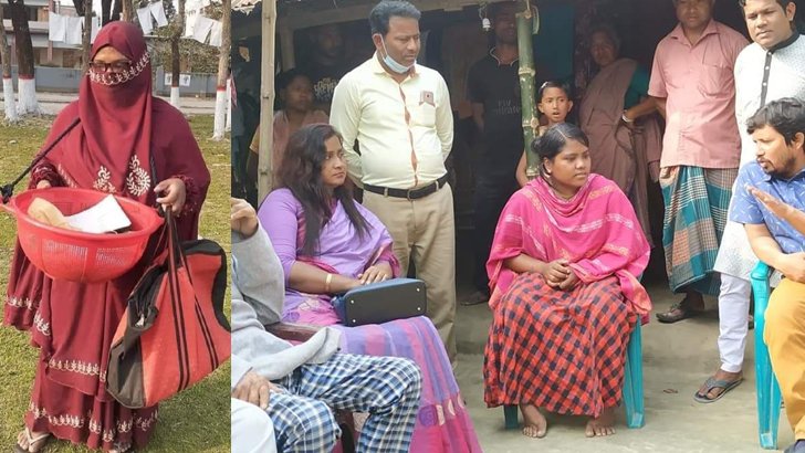বোরকা পরে বাদাম বিক্রি করছেন লতা রায়!